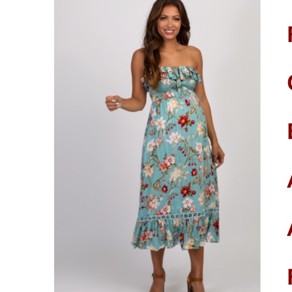 Light blue floral ruffle off shoulder dress